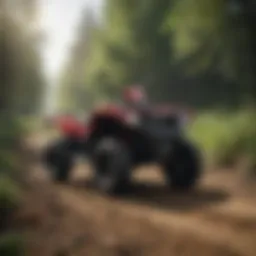 Showcasing the latest Honda ATV model in a rugged outdoor setting