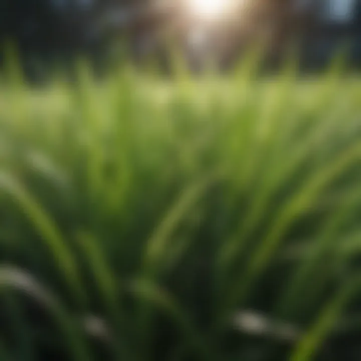 Close-up of San Augustine grass blades
