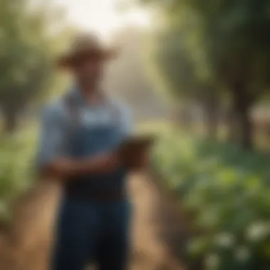 A farmer presenting innovative agricultural solutions