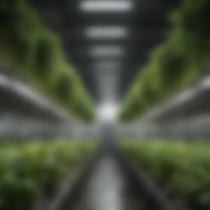 Healthy plants thriving in a hydroponic setup