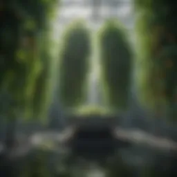 Hydroponic system showcasing nutrient-rich water in action