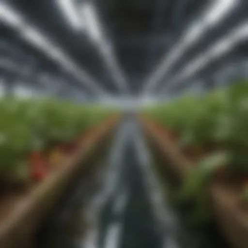 Hydroponic nutrient solution in a reservoir showing vibrant colors.