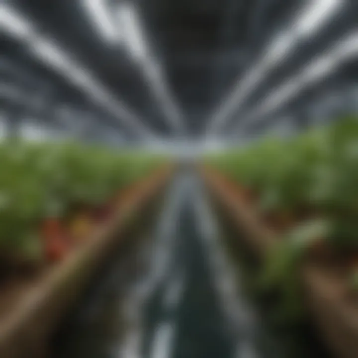 Hydroponic nutrient solution in a reservoir showing vibrant colors.