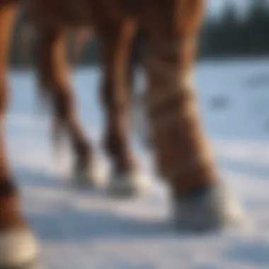 Proper application of ice boots on horse legs