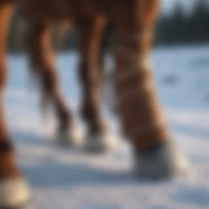 Proper application of ice boots on horse legs