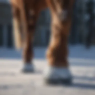 Different types of ice boots displayed for horses