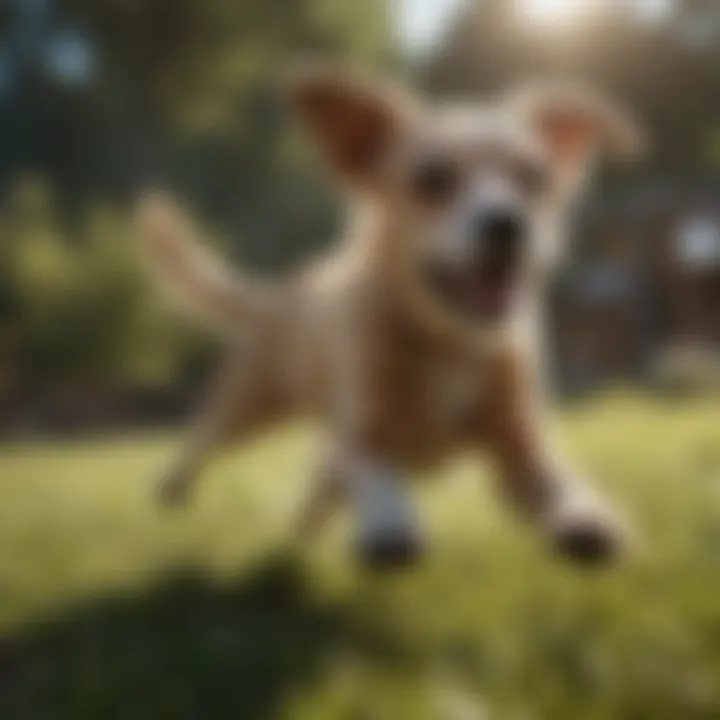 Dog enjoying outdoor playtime free of fleas