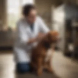 Veterinarian administering an injectable flea treatment to a dog