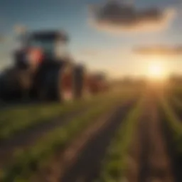 Advanced precision farming technology at work in a lush field