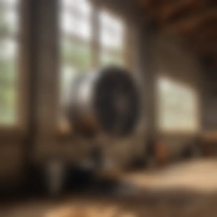 Installation guide showing humidistat exhaust fan setup in a barn