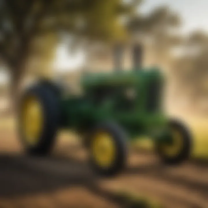 Historical John Deere tractor showcasing the brand's heritage in agriculture.