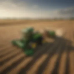 Overview of John Deere self-propelled haybine in the field