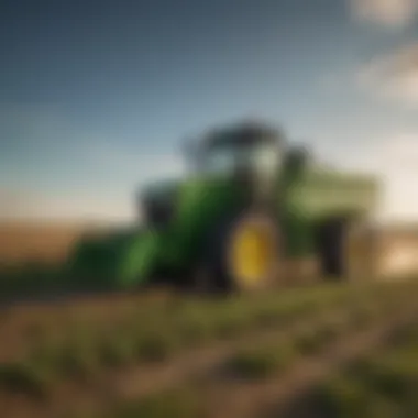 John Deere Silage Wagon in Action John Deere silage wagon in action on a farm field.