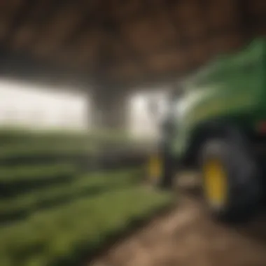 Maintenance tips for John Deere silage wagons depicted with tools and parts.