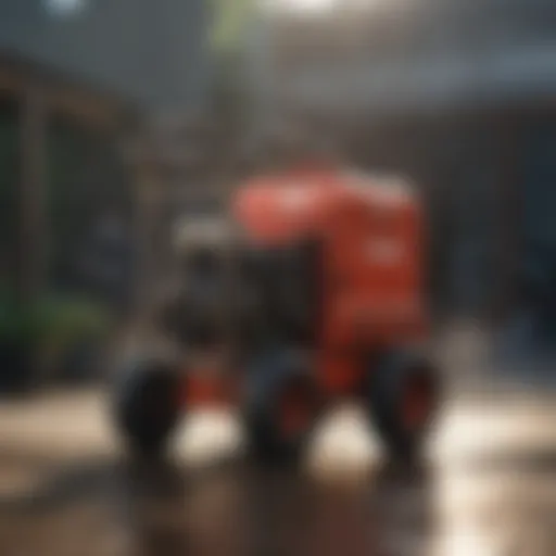 Detailed view of Kew hot water pressure washer showcasing its robust design.