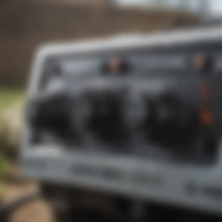 Close-up of Kew pressure washer controls highlighting user-friendly features.