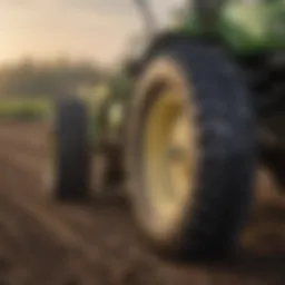 A close-up of Kinze planter closing wheels in action on a field