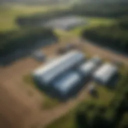 Aerial view of the Landpro Halifax facility showcasing its expansive agricultural resources