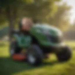 Innovative leaf attachment mounted on a riding mower
