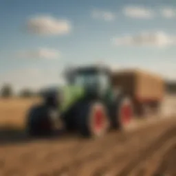 A Lenar tractor in action during the harvest season