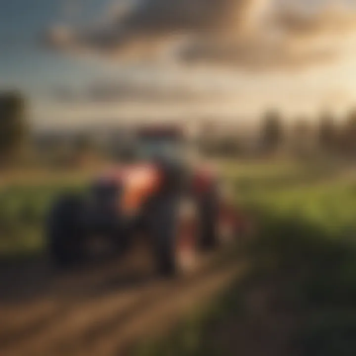 A serene landscape of sustainable farming practices