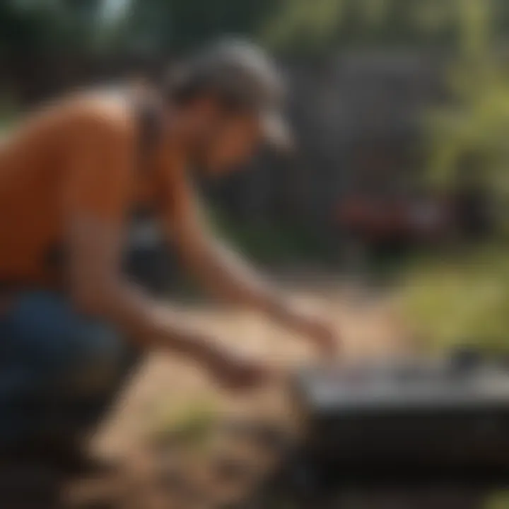 Maintenance check on solar fence charger