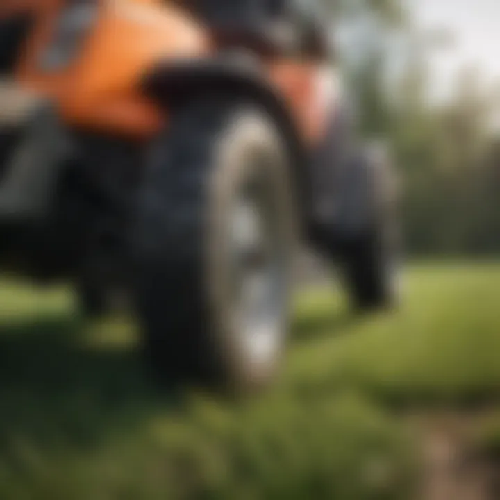 Close-up view of the eco-friendly components of the mower