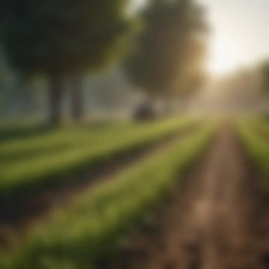 A lush green field showcasing sustainable agricultural practices