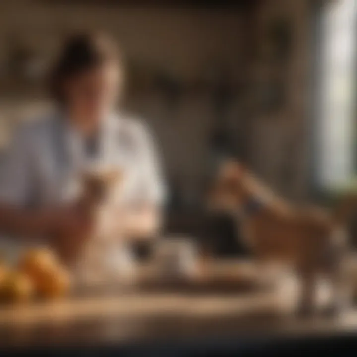 Small animal veterinary consultation with a pet owner