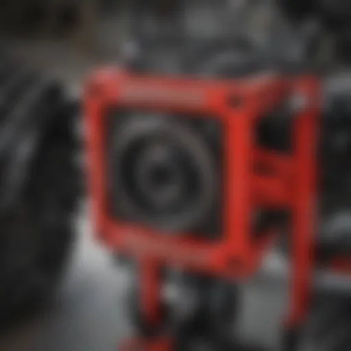 Detailed view of Moffett forklift component layout