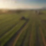 Aerial view of a diverse agricultural landscape showcasing innovative farming techniques.