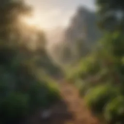 A serene landscape featuring lush herbs and plants symbolizing natural healing.