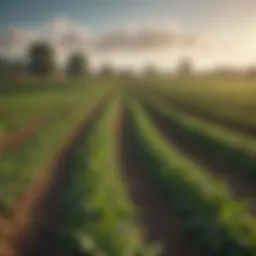 Agricultural landscape showcasing diverse crops