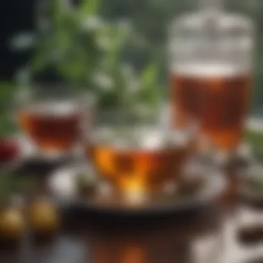 Herbal Teas and Nutritional Supplements A serene setting with herbal teas and supplements