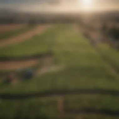Lush agricultural fields representing local industries
