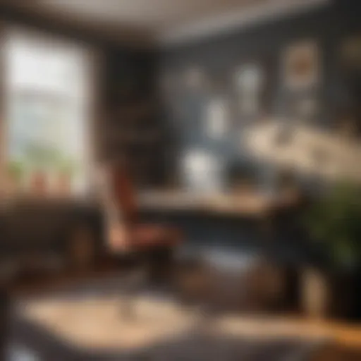 Remote work setting in a cozy home office
