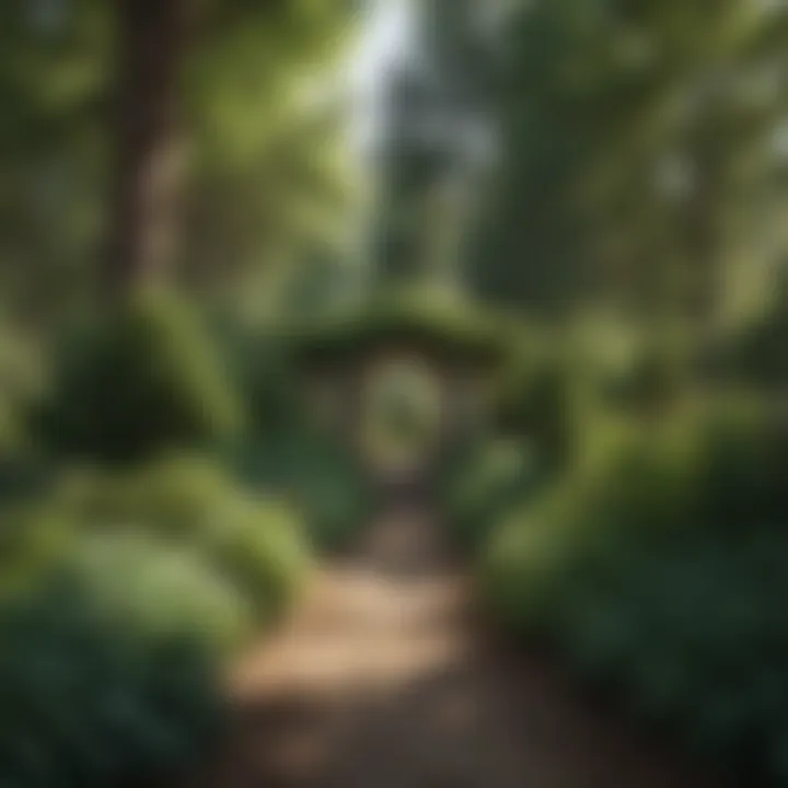 A lush evergreen garden in Missouri showcasing various species