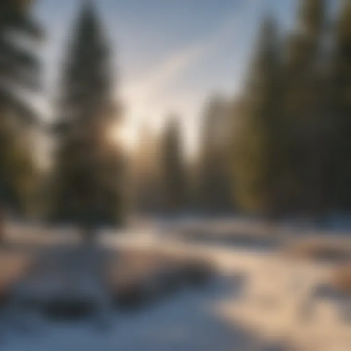 A winter scene emphasizing the beauty of evergreens in Missouri
