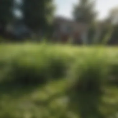 Natural fertilizer spread across a lush lawn