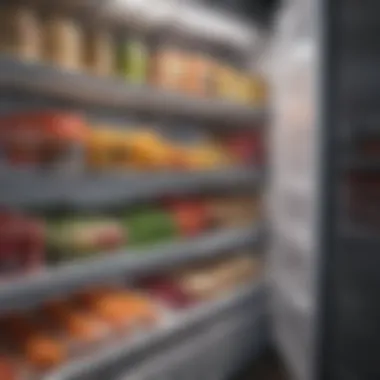 Organized Freezer for Long-term Storage Efficiently organized freezer stocked with agricultural products