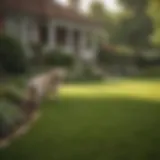 Lush green lawn with pets enjoying the outdoor space