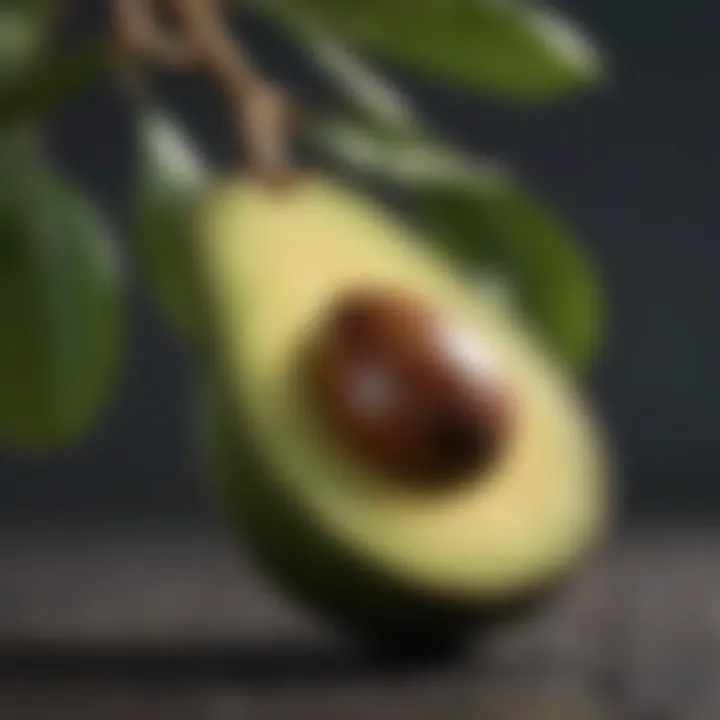 Healthy avocado tree laden with fruits