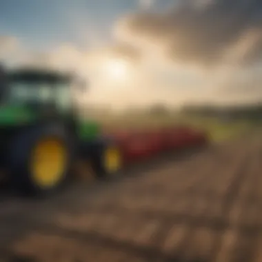 Advanced precision farming equipment in a field