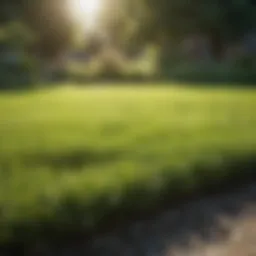 Lush green lawn ready for spring