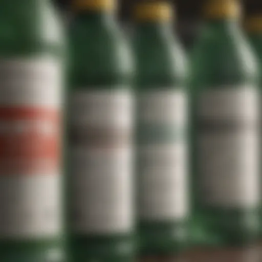 A detailed view of paraquat packaging with safety labels.