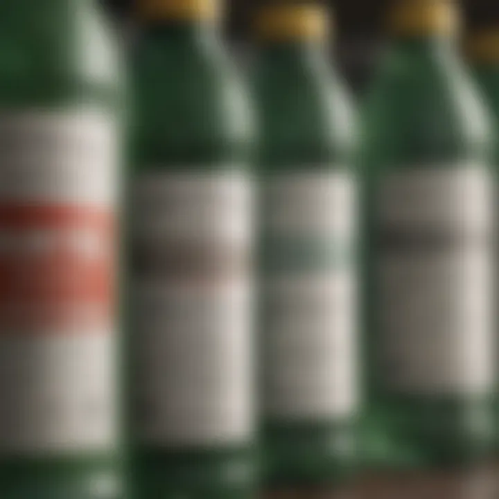 A detailed view of paraquat packaging with safety labels.