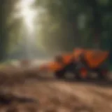Powerful PTO wood chipper in action with a compact tractor