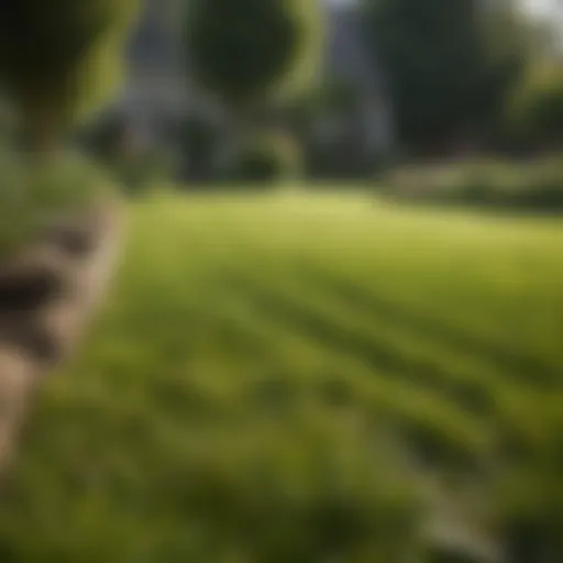Lush green sod laid on an expansive lawn