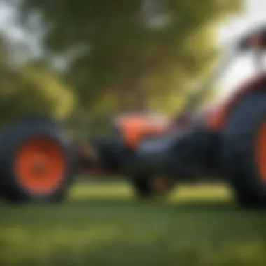 Advanced Features of the Raptor XL Mower Close-up of Raptor XL mower's advanced features and controls