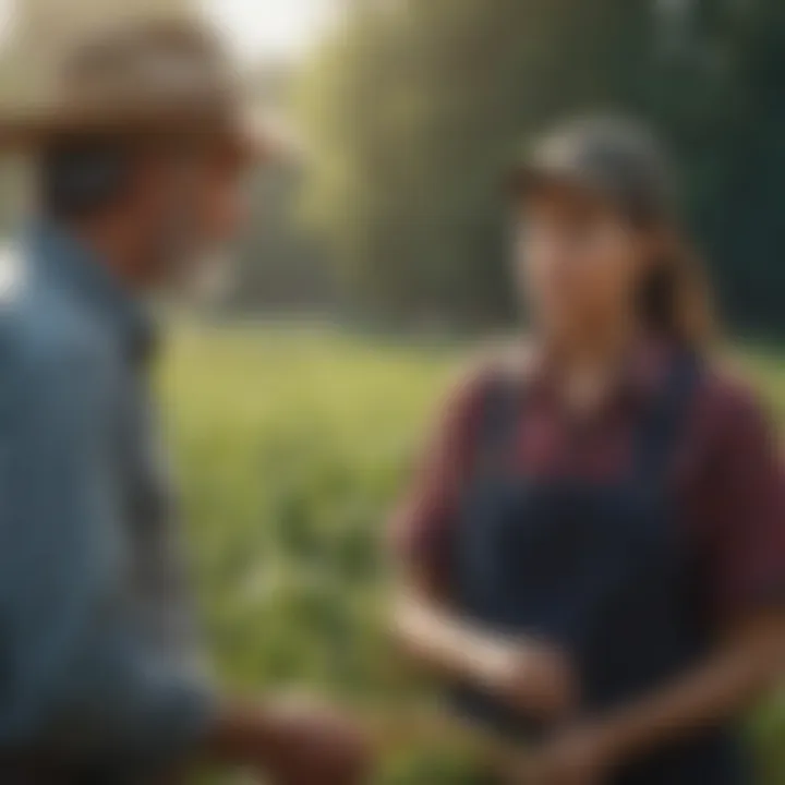 Community farmers discussing sustainable practices